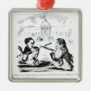 Karikatuur van Delacroix en Ingres Metalen Ornament