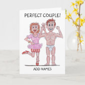 Karikatuur van een perfect paar kaart (Gele Bloem)