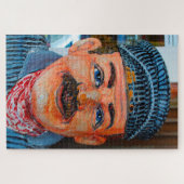 Karikatuur van een treinbestuurder in Virginia. Legpuzzel (Horizontaal)