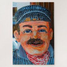 Karikatuur van een treinbestuurder in Virginia.