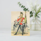 Karikatuur van een Victoriaans Britse soldaat Briefkaart (Staand voorkant)