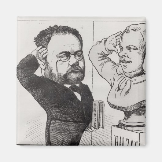 Karikatuur van Emile Zola Magneet (Voorkant)