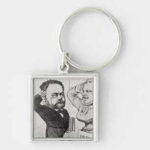 Karikatuur van Emile Zola Sleutelhanger