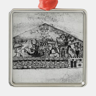Karikatuur van Engelse joden uit een Haggadah Metalen Ornament