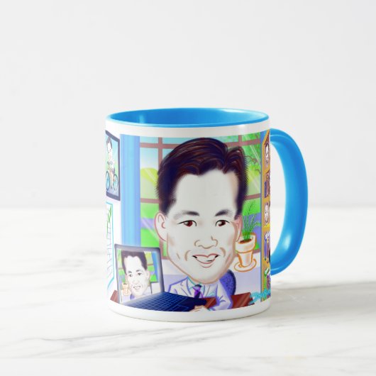 Karikatuur van foto's Mok 2020a (Voorkant rechts)