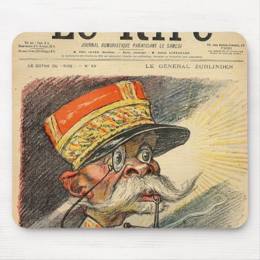 Karikatuur van generaal Zurlinden Muismat (Voorkant)