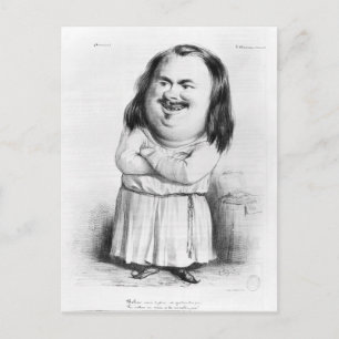 Karikatuur van Honore de Balzac Briefkaart