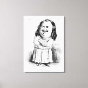 Karikatuur van Honore de Balzac Canvas Afdruk