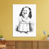 Karikatuur van Honore de Balzac Canvas Afdruk (Insitu (Woonkamer))