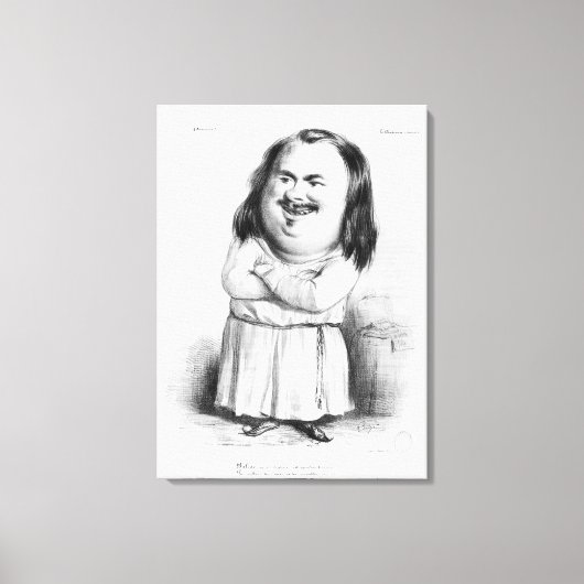 Karikatuur van Honore de Balzac Canvas Afdruk (Voorkant)