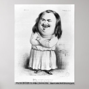Karikatuur van Honore de Balzac Poster
