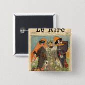 Karikatuur van Joseph Reinach Vierkante Button 5,1 Cm (Voorkant /achterkant)