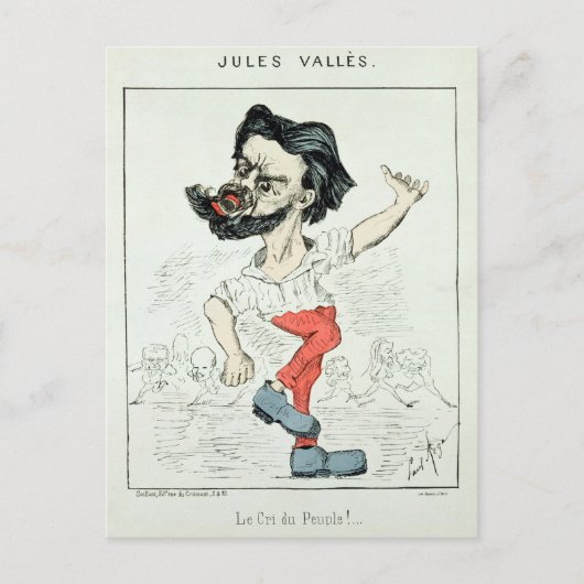 Karikatuur van Jules Valles Briefkaart (Voorkant)