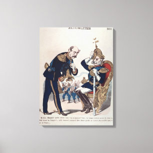 Karikatuur van Kaiser Wilhelm van Pruisen Canvas Afdruk