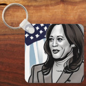 Karikatuur van Kamala Harris Sleutelhanger (Voorkant)