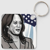 Karikatuur van Kamala Harris Sleutelhanger (Achterkant)