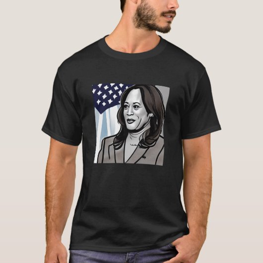 Karikatuur van Kamala Harris T-shirt (Voorkant)