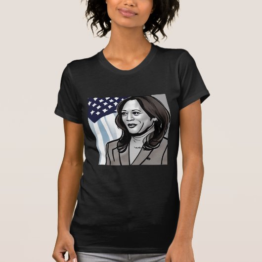 Karikatuur van Kamala Harris T-shirt (Voorkant)