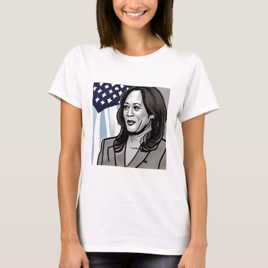 Karikatuur van Kamala Harris T-shirt (Voorkant)