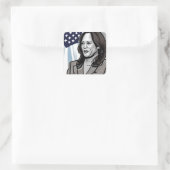 Karikatuur van Kamala Harris Vierkante Sticker (Tas)