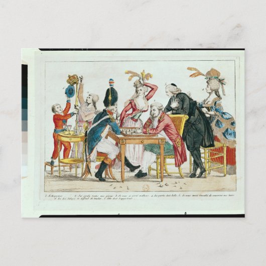 Karikatuur van Louis XVI speelschacht Briefkaart (Voorkant)