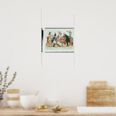 Karikatuur van Louis XVI speelschacht Poster (Keuken)