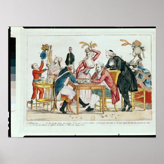 Karikatuur van Louis XVI speelschacht Poster (Voorkant)