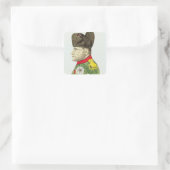 Karikatuur van Napoleon Bonaparte Vierkante Sticker (Tas)