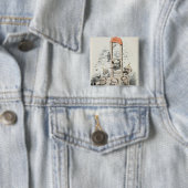 Karikatuur van Napoleon III Otto Vierkante Button 5,1 Cm (In situ)