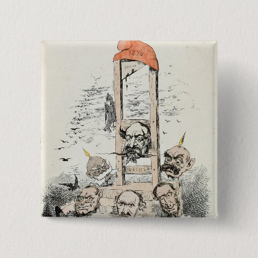 Karikatuur van Napoleon III Otto Vierkante Button 5,1 Cm (Voorkant)