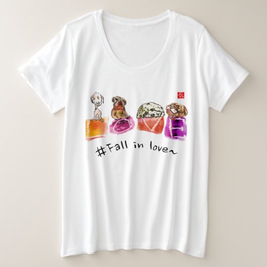 Karikatuur van pet Plus-grootte Grote Maat T-shirt (Design voorkant)