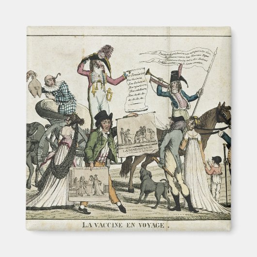 Karikatuur van quack dokters die vaccins aanbieden magneet (Voorkant)