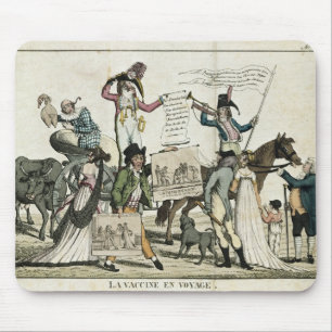 Karikatuur van quack dokters die vaccins aanbieden muismat