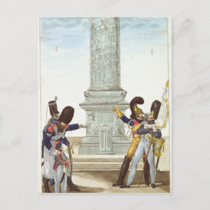 karikatuur van soldaten bij de Colonne Vendome Briefkaart