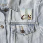 karikatuur van soldaten bij de Colonne Vendome Vierkante Button 5,1 Cm (In situ)