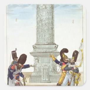 karikatuur van soldaten bij de Colonne Vendome Vierkante Sticker