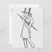 Karikatuur van Soren Aabye Kierkegaard Briefkaart (Voorkant / Achterkant)