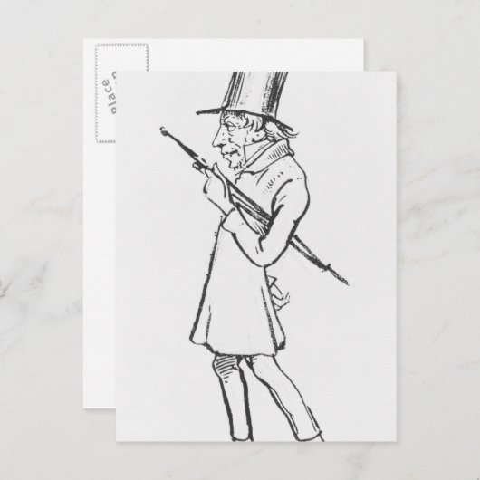 Karikatuur van Soren Aabye Kierkegaard Briefkaart (Voorkant / Achterkant)