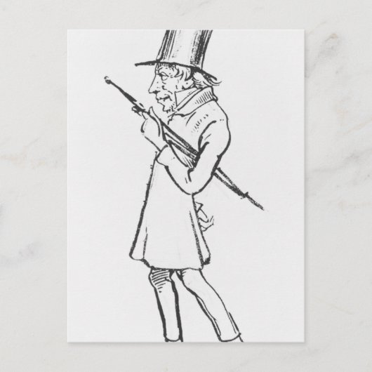 Karikatuur van Soren Aabye Kierkegaard Briefkaart (Voorkant)