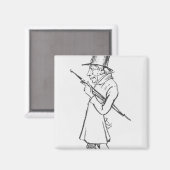 Karikatuur van Soren Aabye Kierkegaard Magneet (Voorkant / Achterkant)