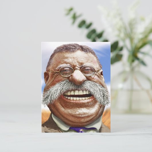 Karikatuur van Theodore Roosevelt Briefkaart (Staand voorkant)