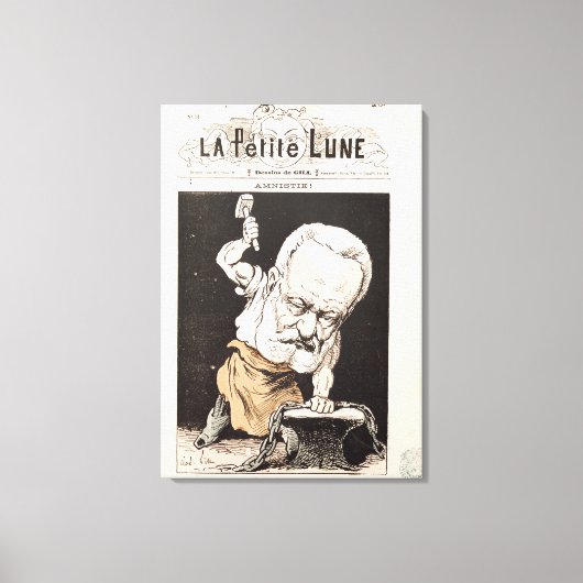 Karikatuur van Victor Hugo Canvas Afdruk (Voorkant)