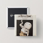 Karikatuur van Victor Hugo Vierkante Button 5,1 Cm (Voorkant /achterkant)