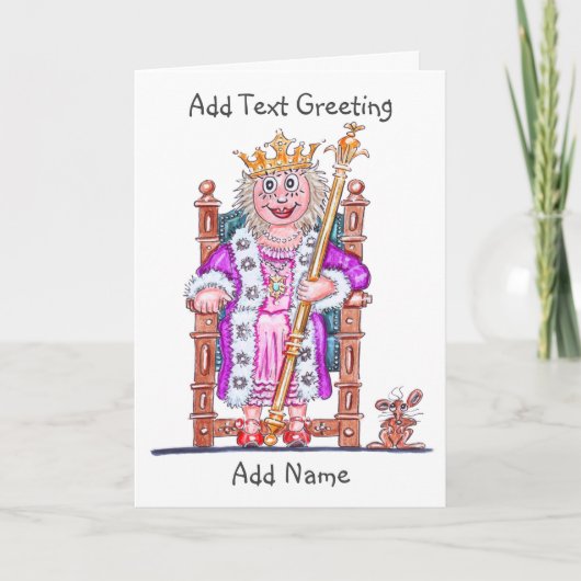 Karikatuur van vrouw koningin of prinses kaart (Voorkant)