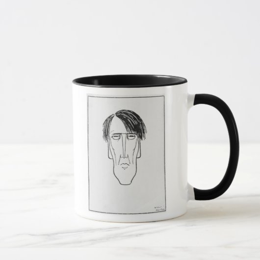 Karikatuur van W.B. Yeats, 1898 Mok (Rechts)