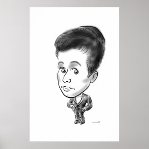 Karikatuurbord in bord 13b poster
