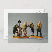 Karikatuurfiguren van muzikanten briefkaart (Voorkant / Achterkant)
