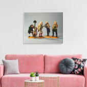 Karikatuurfiguren van muzikanten canvas afdruk (Insitu (Woonkamer))