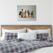Karikatuurfiguren van muzikanten canvas afdruk (Insitu (Slaapkamer))