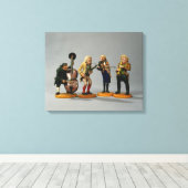 Karikatuurfiguren van muzikanten canvas afdruk (Insitu (Houten vloer))